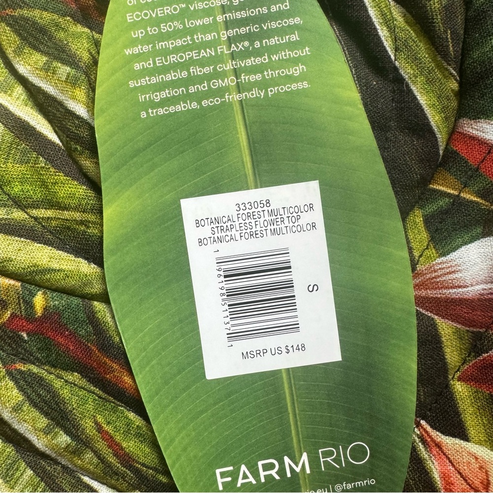 NWT Farm Rio Multicolor Botanical Forest Croptop - Picture 5 of 7